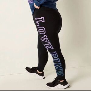 PINK Victoria's Secret Black, Purple & Blue Leggings Size Small NWOT